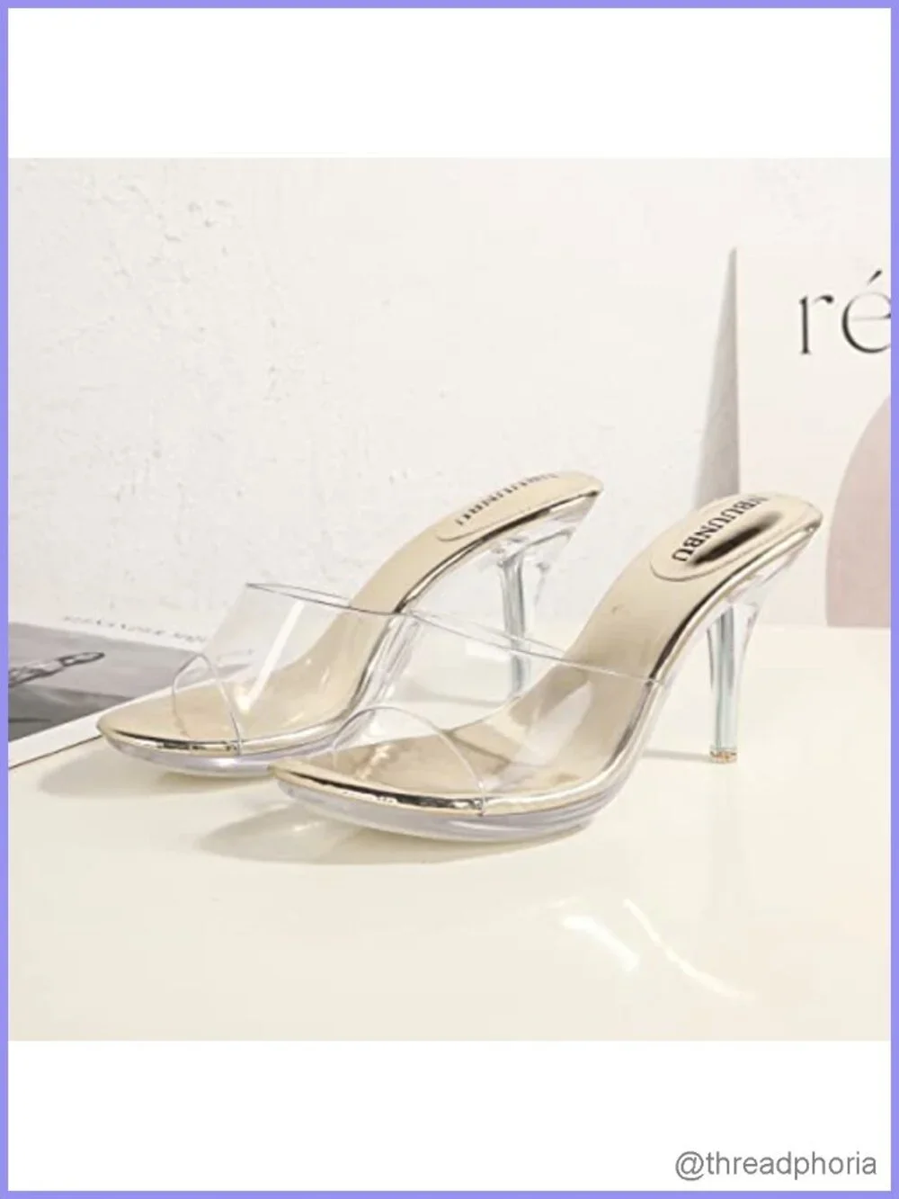 Clear Stiletto Heels Open Toe Slip On Mules TPU High Heel Sandals